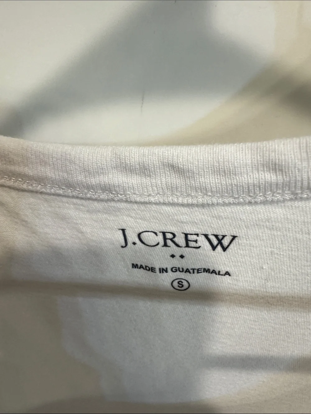 J. Crew White Tee with Navy Logo Print